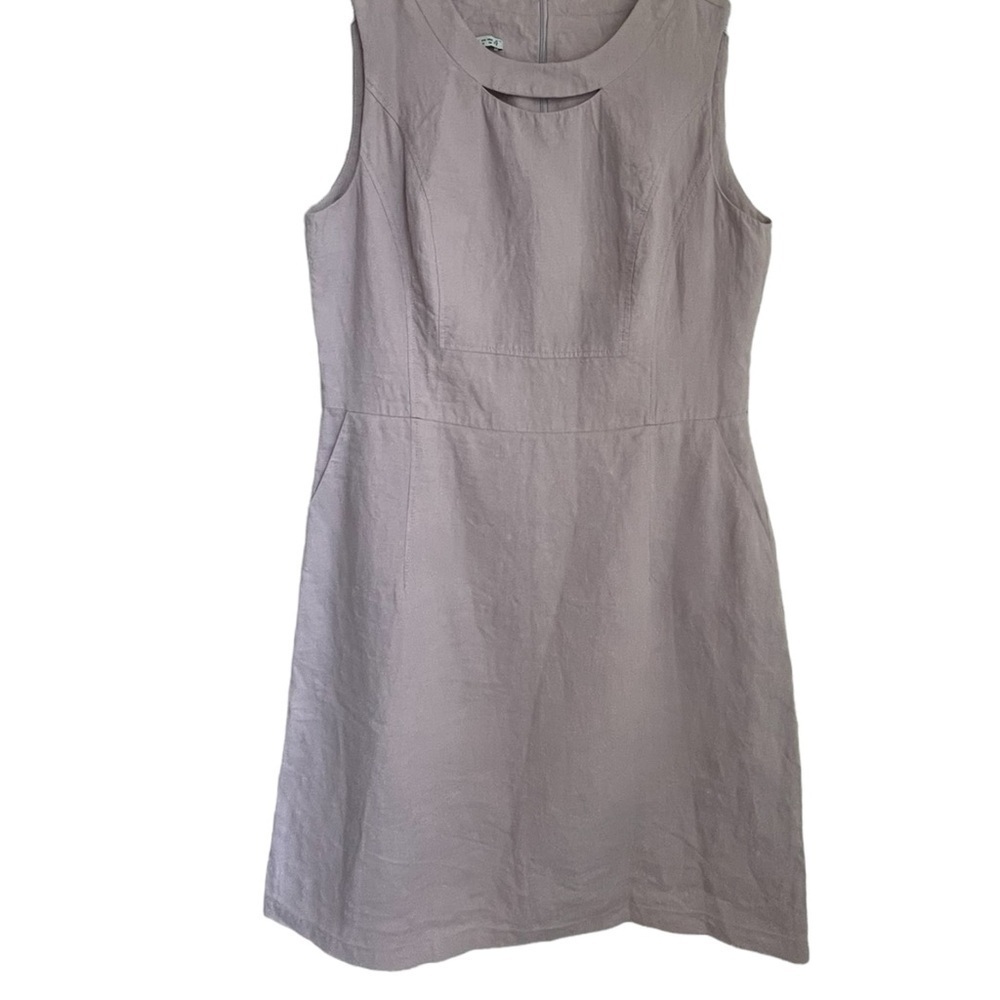 Dika Dress Linen Lined Sleeveless Mauve Pencil / Sheath A- Line Pockets Size 12